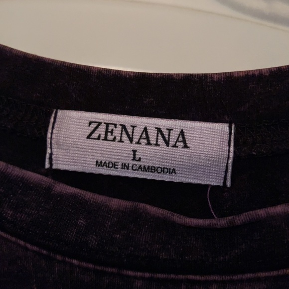 Mineral washed purple long sleeve tunic - Picture 3 of 3